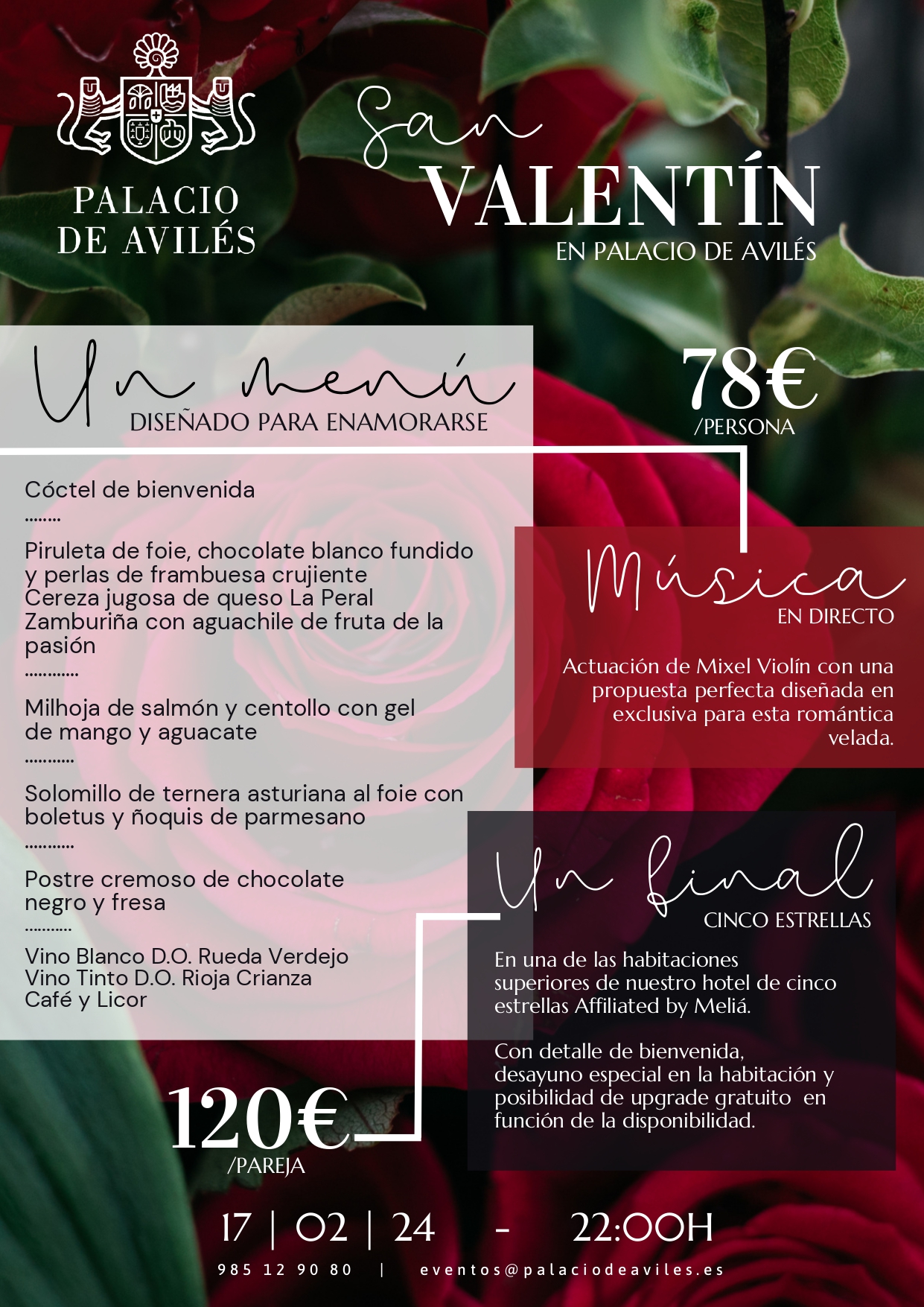 menú san valentín